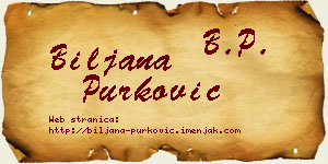 Biljana Purković vizit kartica